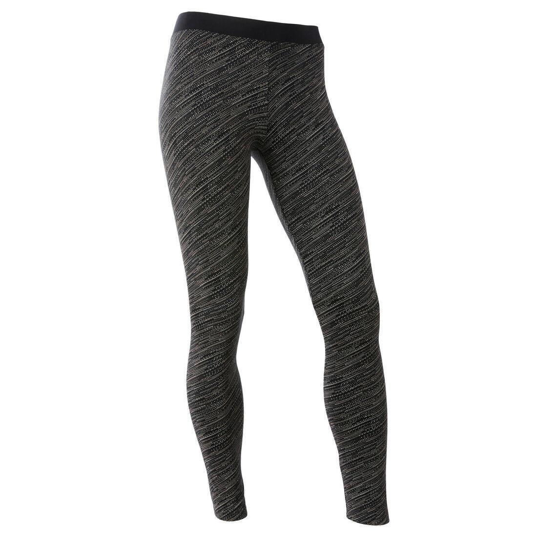 Kids Girls Breathable Cotton Gym Leggings - 500, Black, , large image number 0
