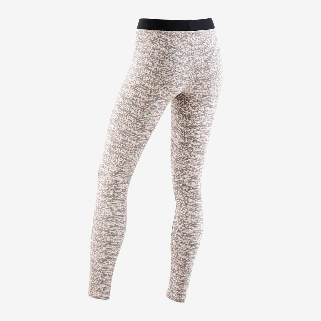 Kids Girls Breathable Cotton Gym Leggings - 500, Black, , large image number 12