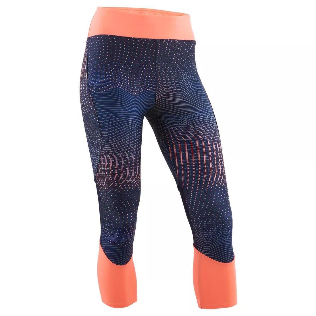 Girls Breathable Synthetic Gym Cropped Bottoms500  Print, Fluo Pale Peach, , large image number 5