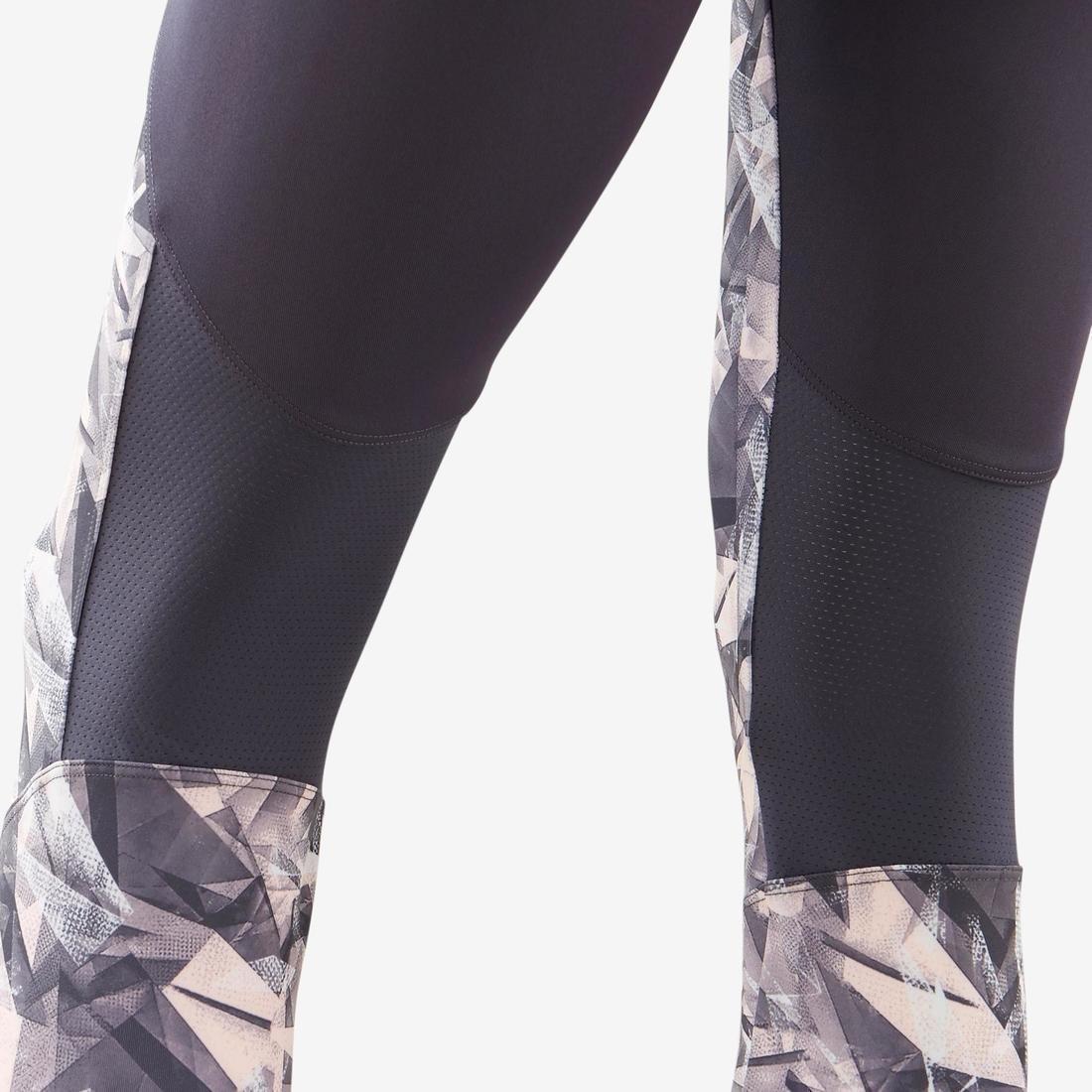Girls Breathable Synthetic Gym Cropped Bottoms500  Print, Fluo Pale Peach, , large image number 8