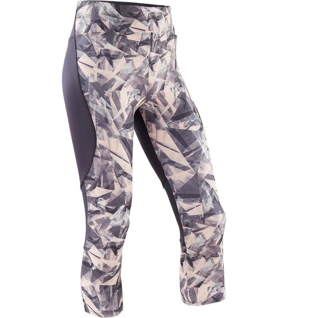 Girls Breathable Synthetic Gym Cropped Bottoms500  Print, Fluo Pale Peach, , large image number 9