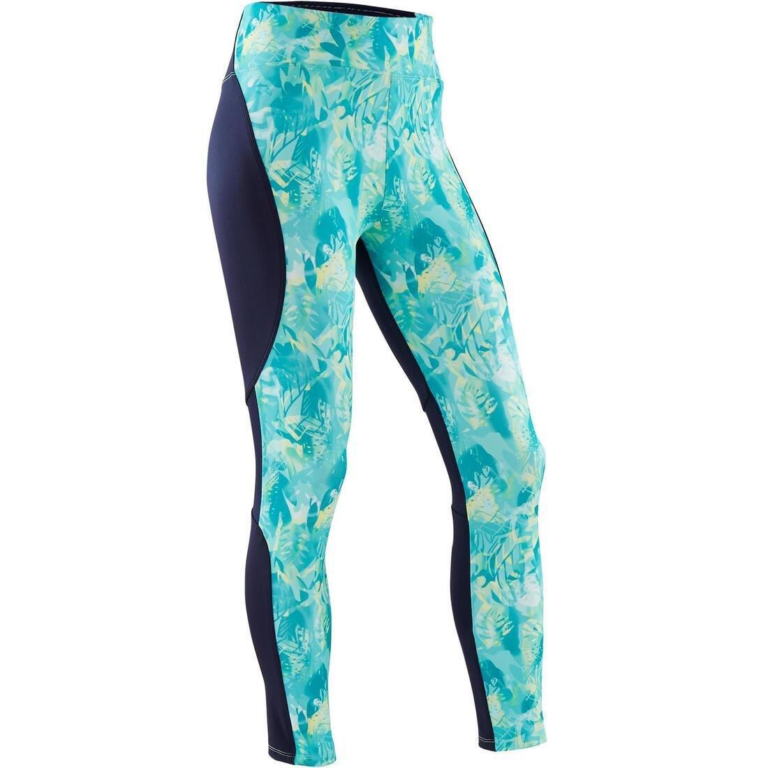 Kids Girls Breathable Synthetic Leggings Print, Blue, , large image number 2