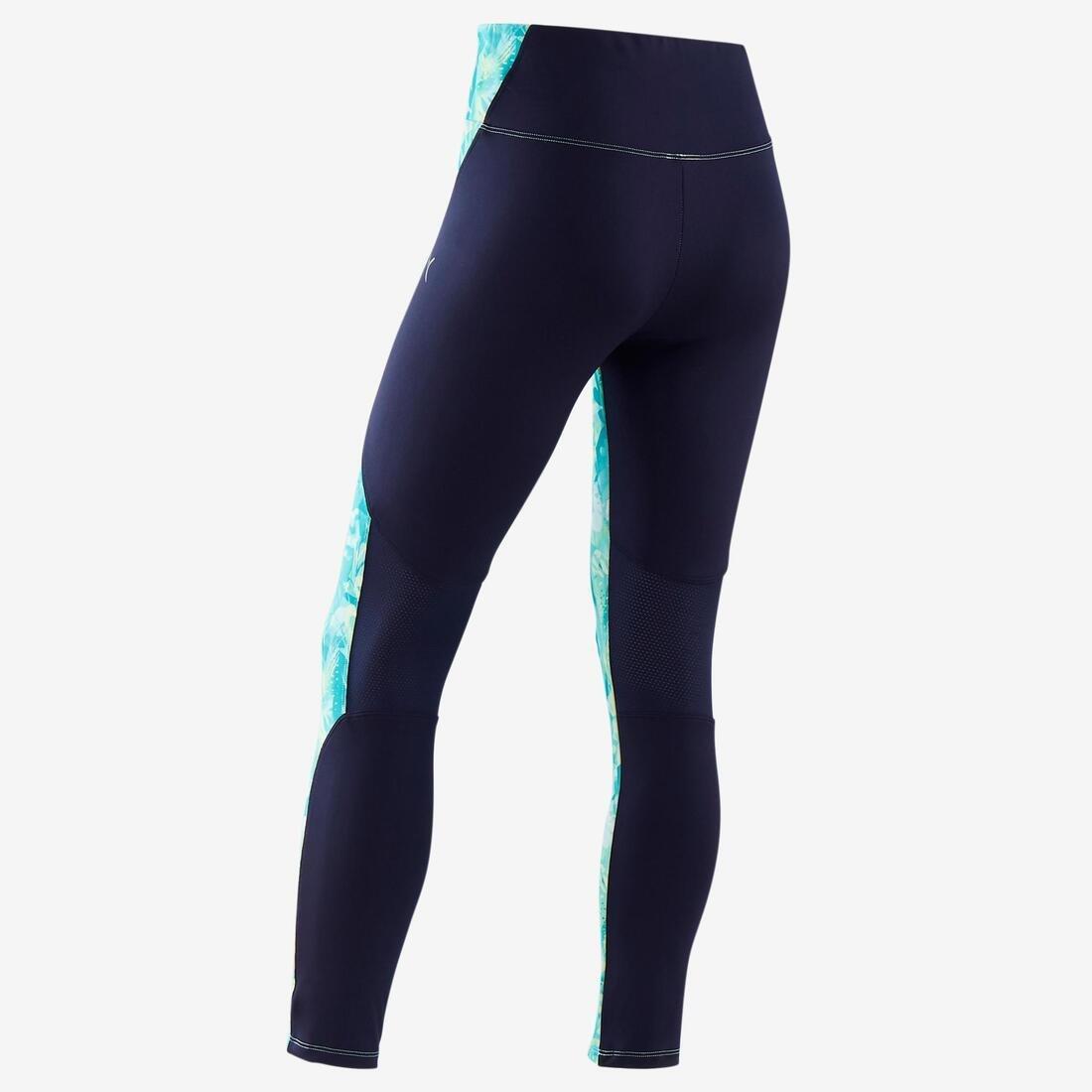 Kids Girls Breathable Synthetic Leggings Print, Blue, , large image number 4