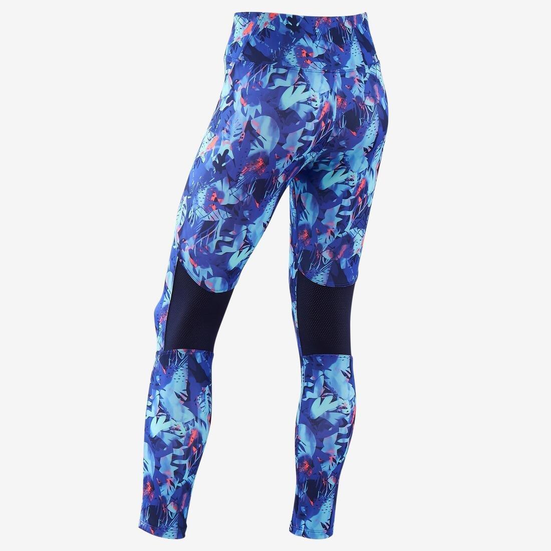 Kids Girls Breathable Synthetic Leggings Print, Blue, , large image number 8