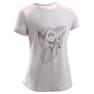 Girls Breathable Short-Sleeved Gym T-Shirt500 Print, Pale Grey