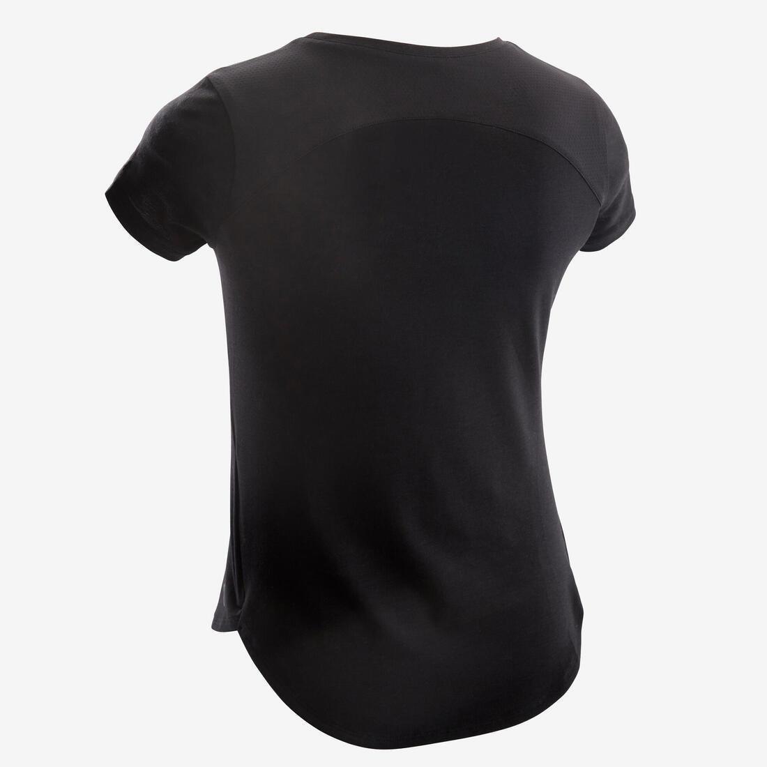 Girls Breathable Short-Sleeved Gym T-Shirt500 Print, Pale Grey, , large image number 5