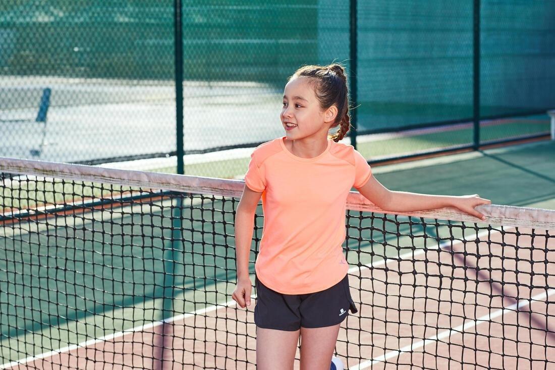 Girls Breathable Short-Sleeved Gym T-Shirt500 Print, Pale Grey, , large image number 13