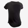 DOMYOS - Girls Breathable Short-Sleeved Gym T-Shirt500, Black