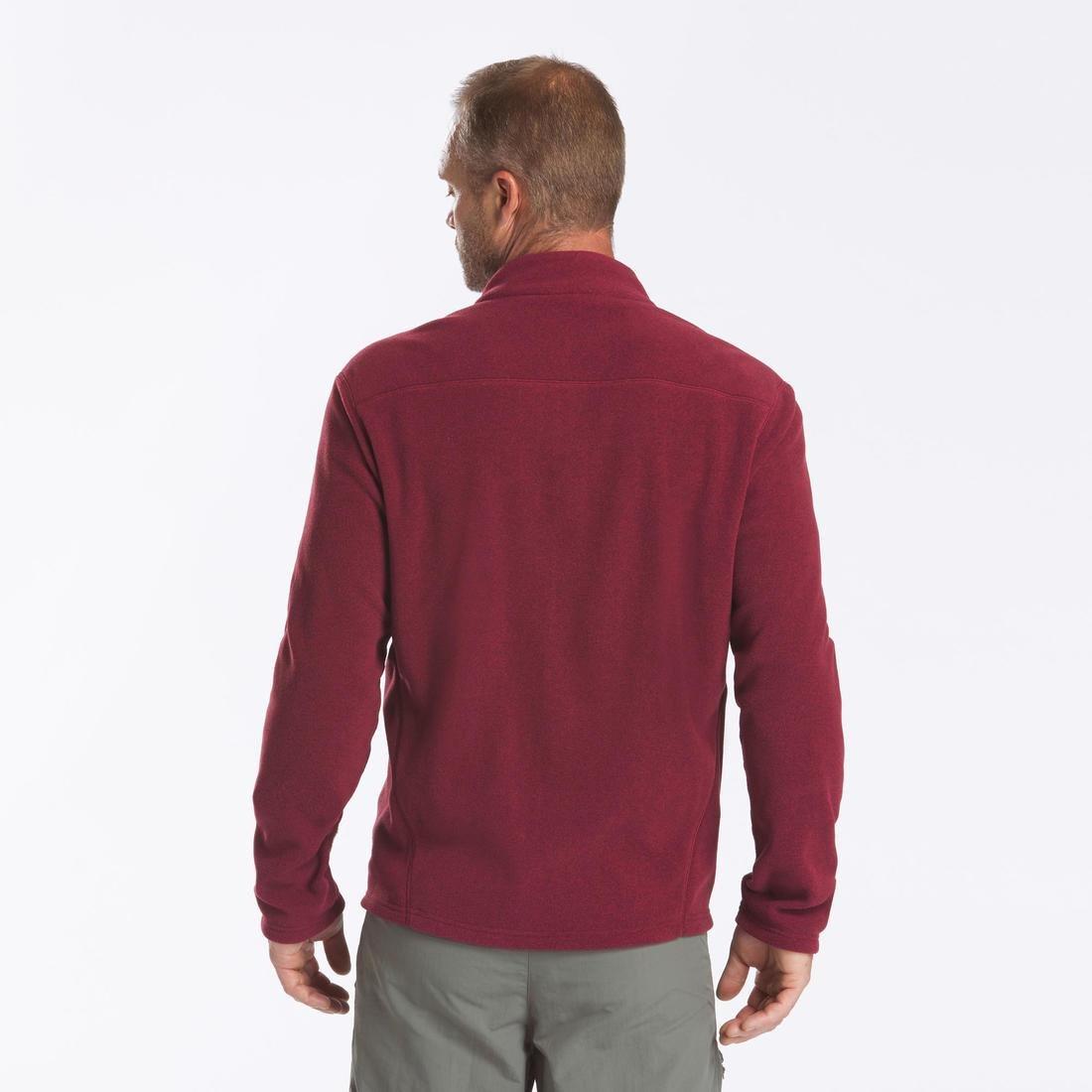 Men Hiking Fleece Jacket Full Zip- Mh120 , Red, , large image number 2