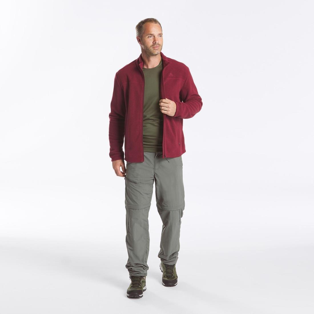 Men Hiking Fleece Jacket Full Zip- Mh120 , Red, , large image number 3