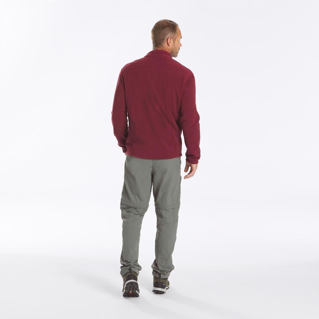 Men Hiking Fleece Jacket Full Zip- Mh120 , Red, , large image number 4