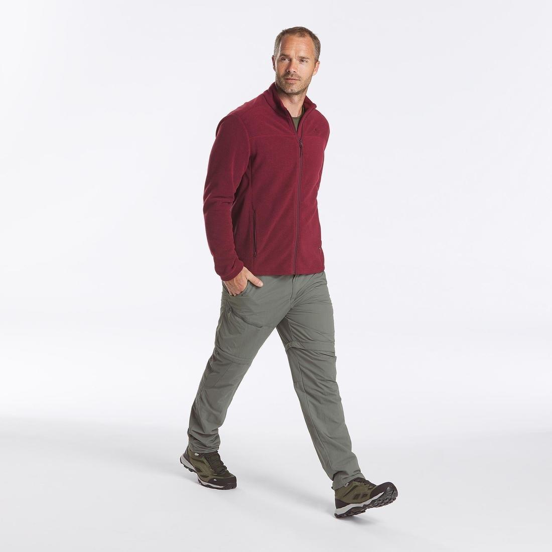 Men Hiking Fleece Jacket Full Zip- Mh120 , Red, , large image number 5