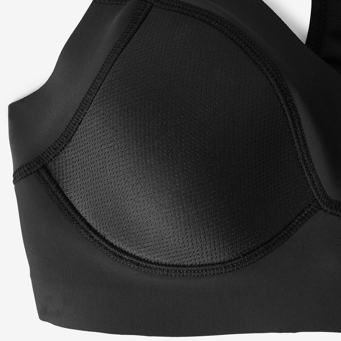 Women Invisible Sports Bra With High-Support Cups, Black, , large image number 8