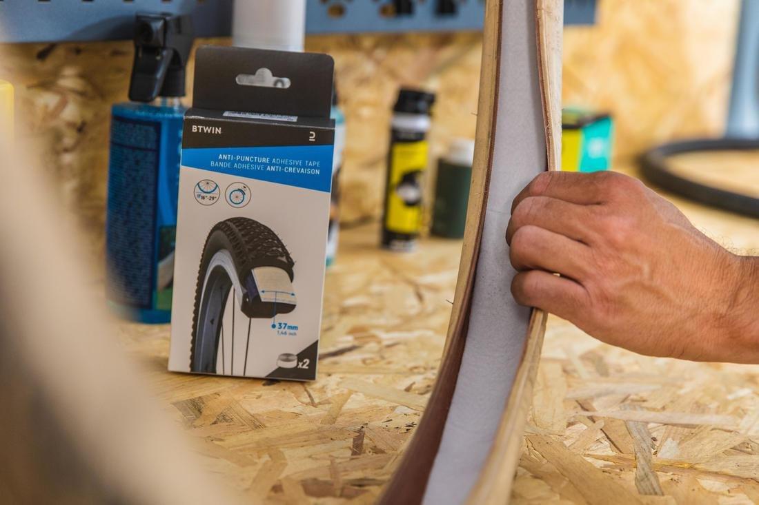 Anti-Puncture Tape Twin-Pack Bike Tyres, No Color, large image number 5