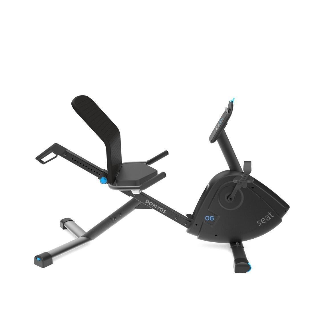 DOMYOS - Semi-Recumbent Connected Exercise Bike Eb Seat, Black