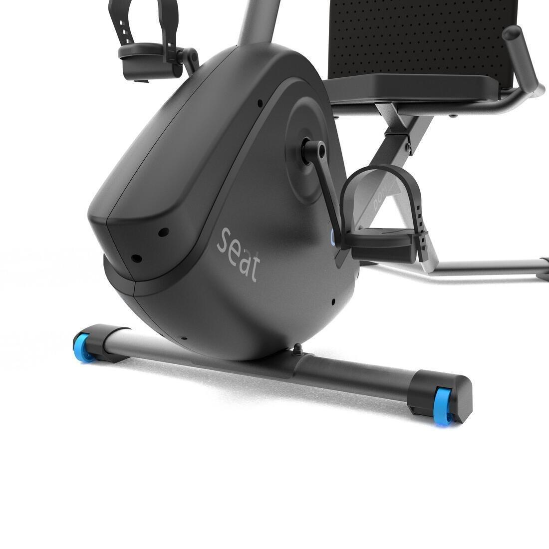 DOMYOS - Semi-Recumbent Connected Exercise Bike Eb Seat, Black