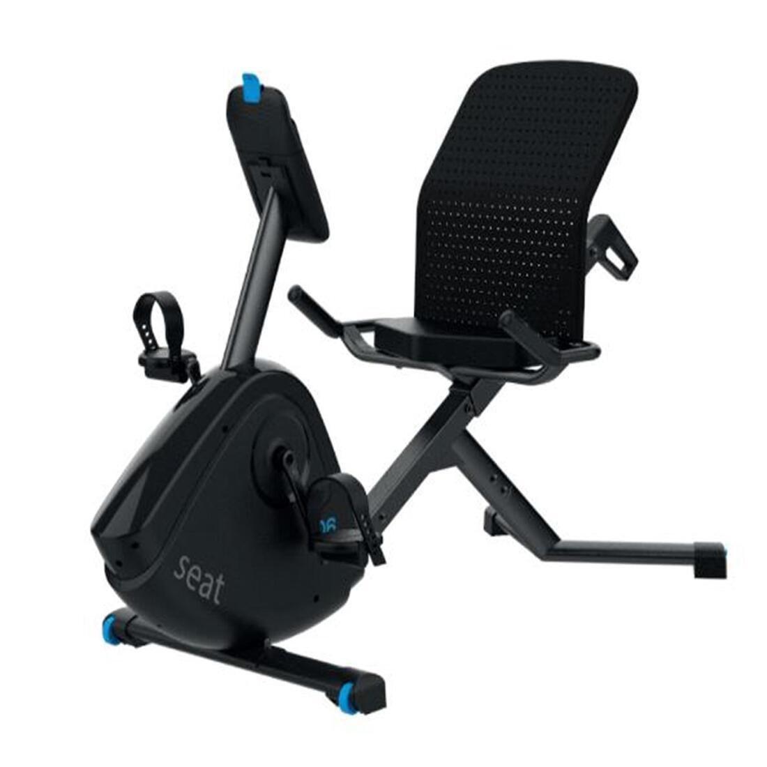 DOMYOS - Semi-Recumbent Connected Exercise Bike Eb Seat, Black