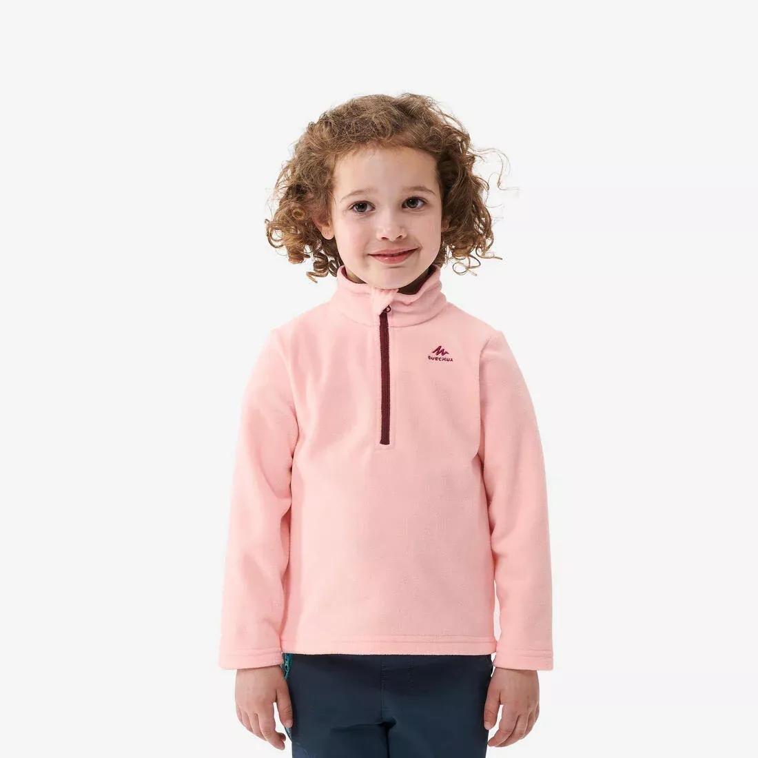 Kids Girls Hiking Fleece - Mh 100, Pink/Purple, , large image number 1