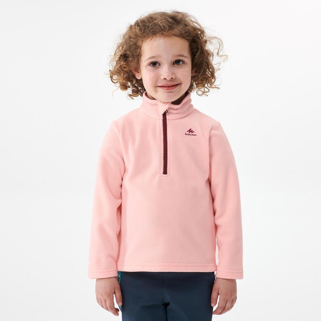 Kids Girls Hiking Fleece - Mh 100, Pink/Purple, , large image number 3