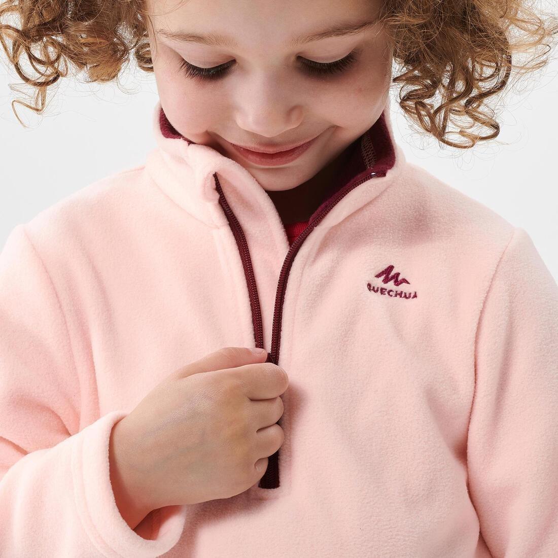 Kids Girls Hiking Fleece - Mh 100, Pink/Purple, No Color, large image number 9