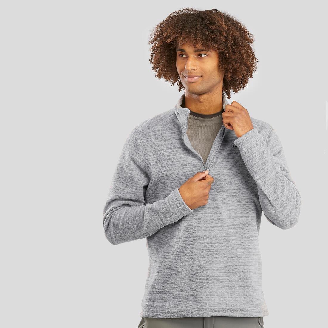 Men's Hiking Fleece MH100, Grey, , large image number 2