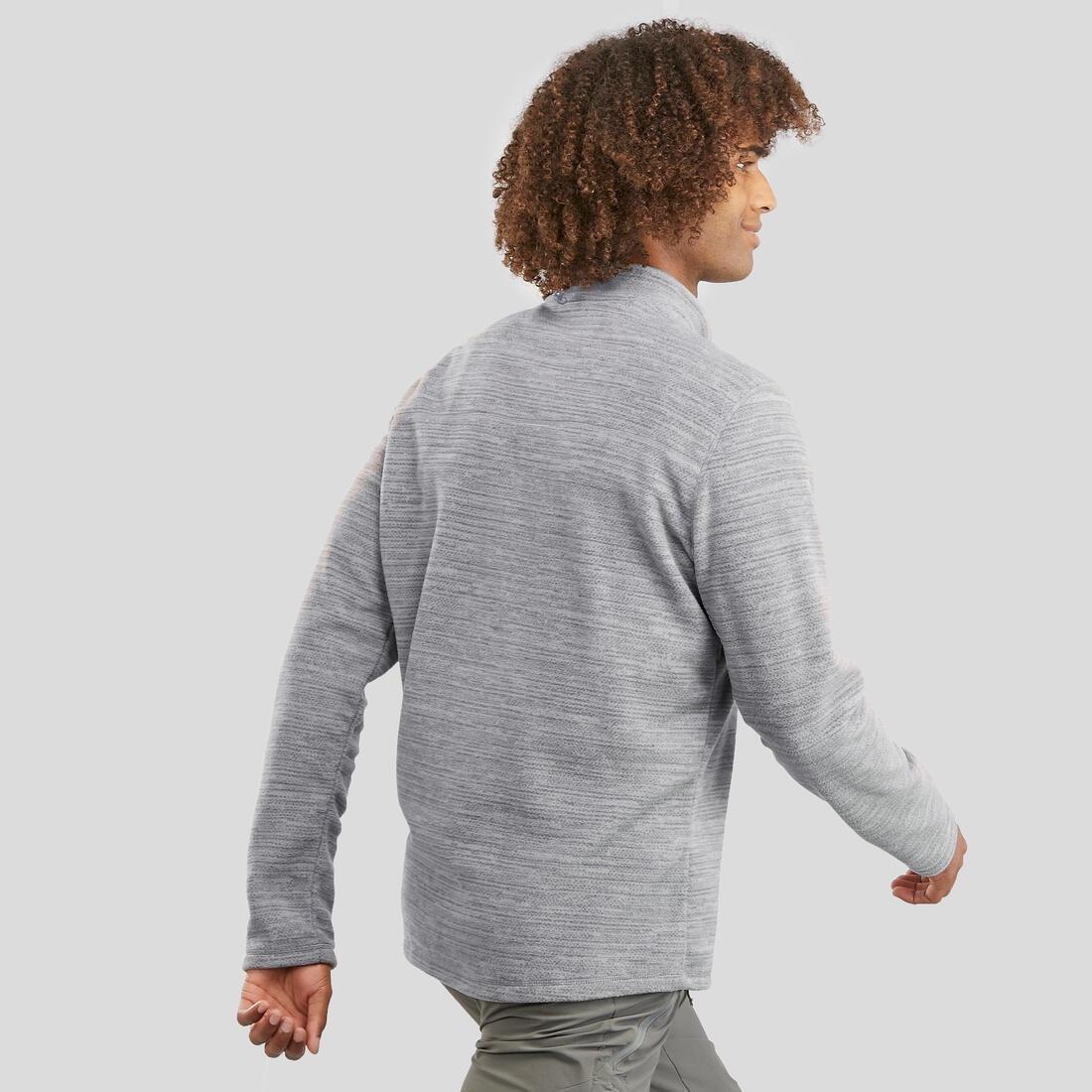 Men's Hiking Fleece MH100, Grey, No Color, medium