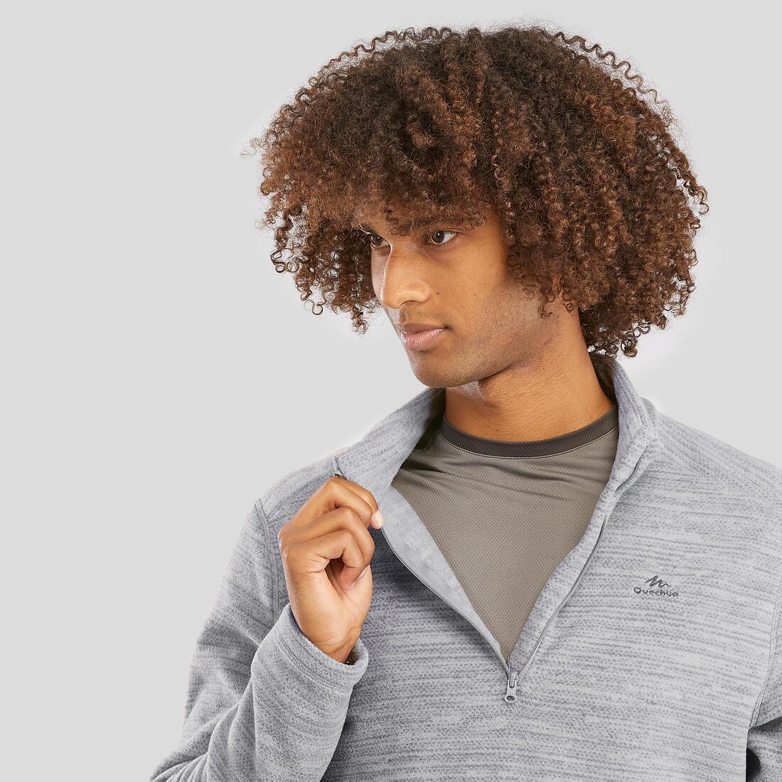 Men's Hiking Fleece MH100, Grey, , large image number 4