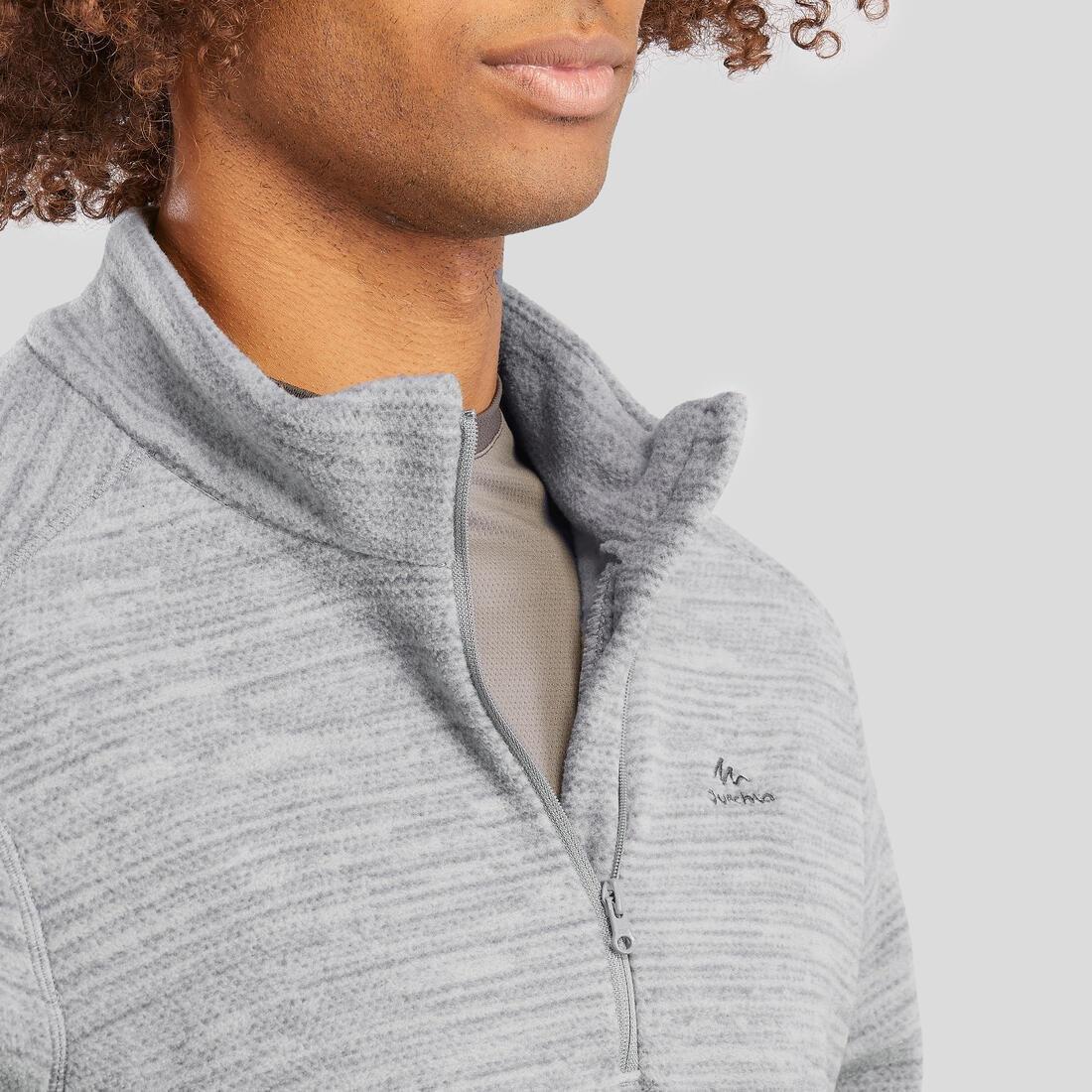 Men's Hiking Fleece MH100, Grey, No Color, medium