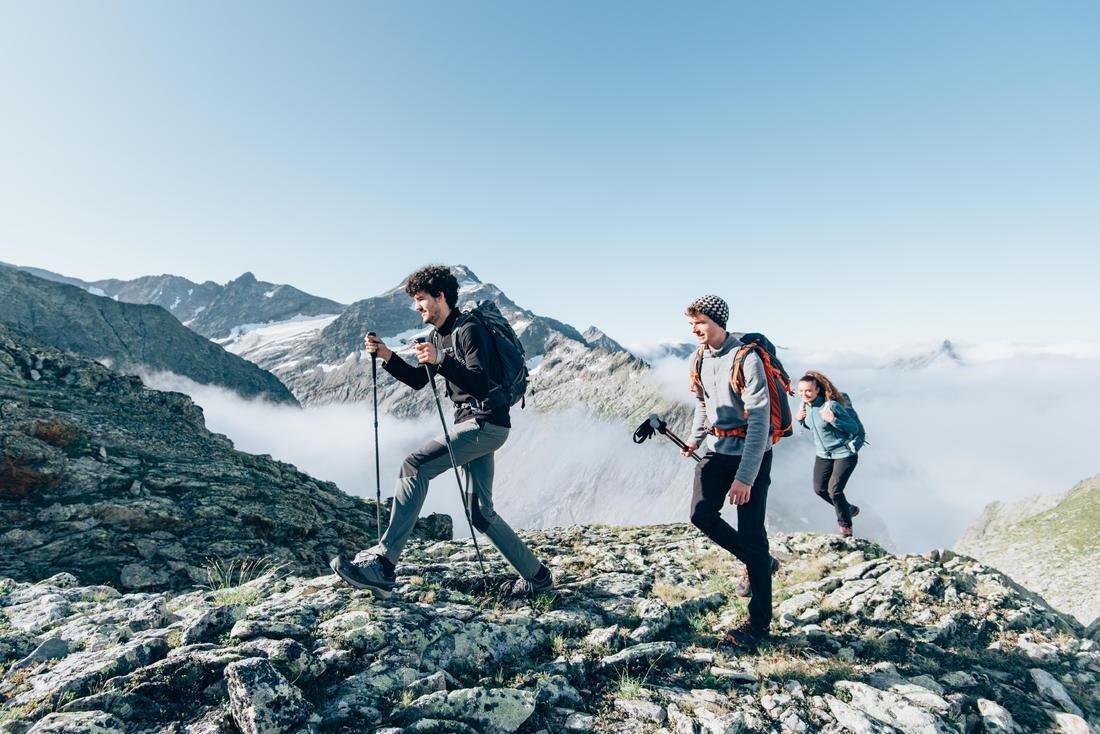 Men's Hiking Fleece MH100, Grey, No Color, medium