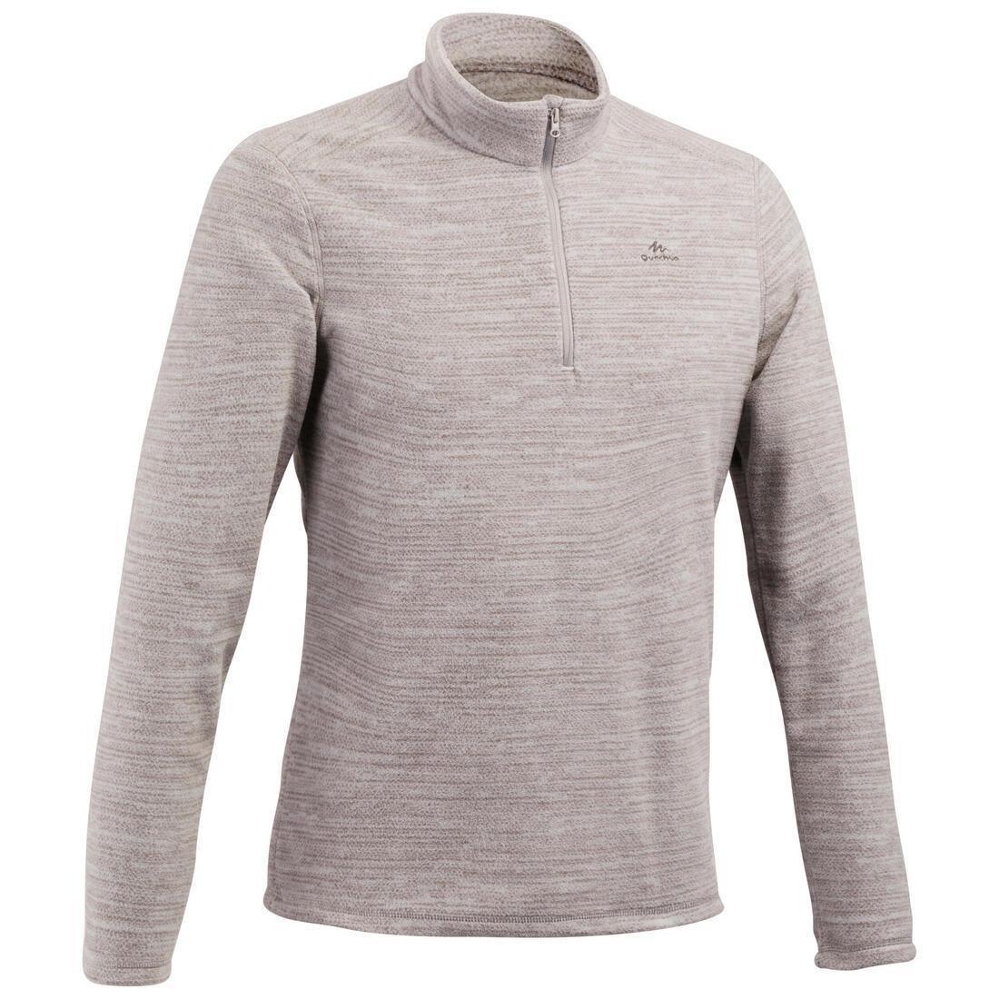 Men's Hiking Fleece MH100, Grey, No Color, medium