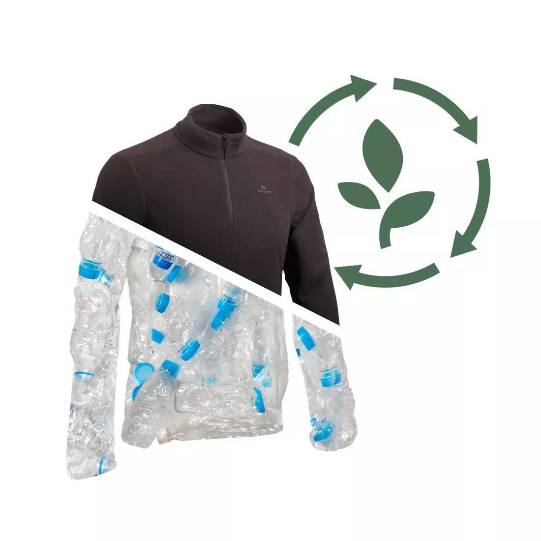 Men's Hiking Fleece MH100, Grey, No Color, medium