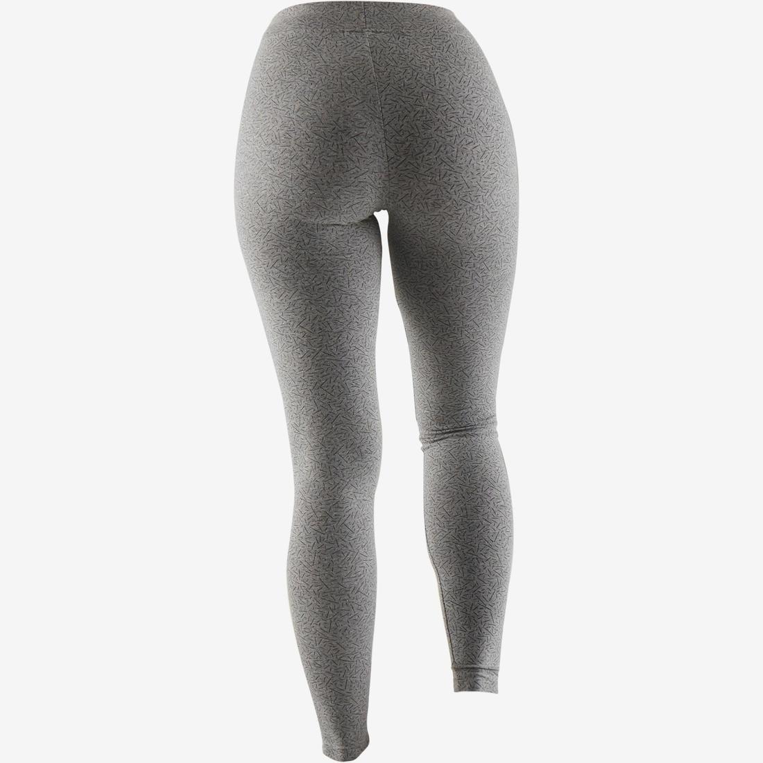 DOMYOS - Fit500Womens Slim-Fit Gym Stretching Leggings, Grey