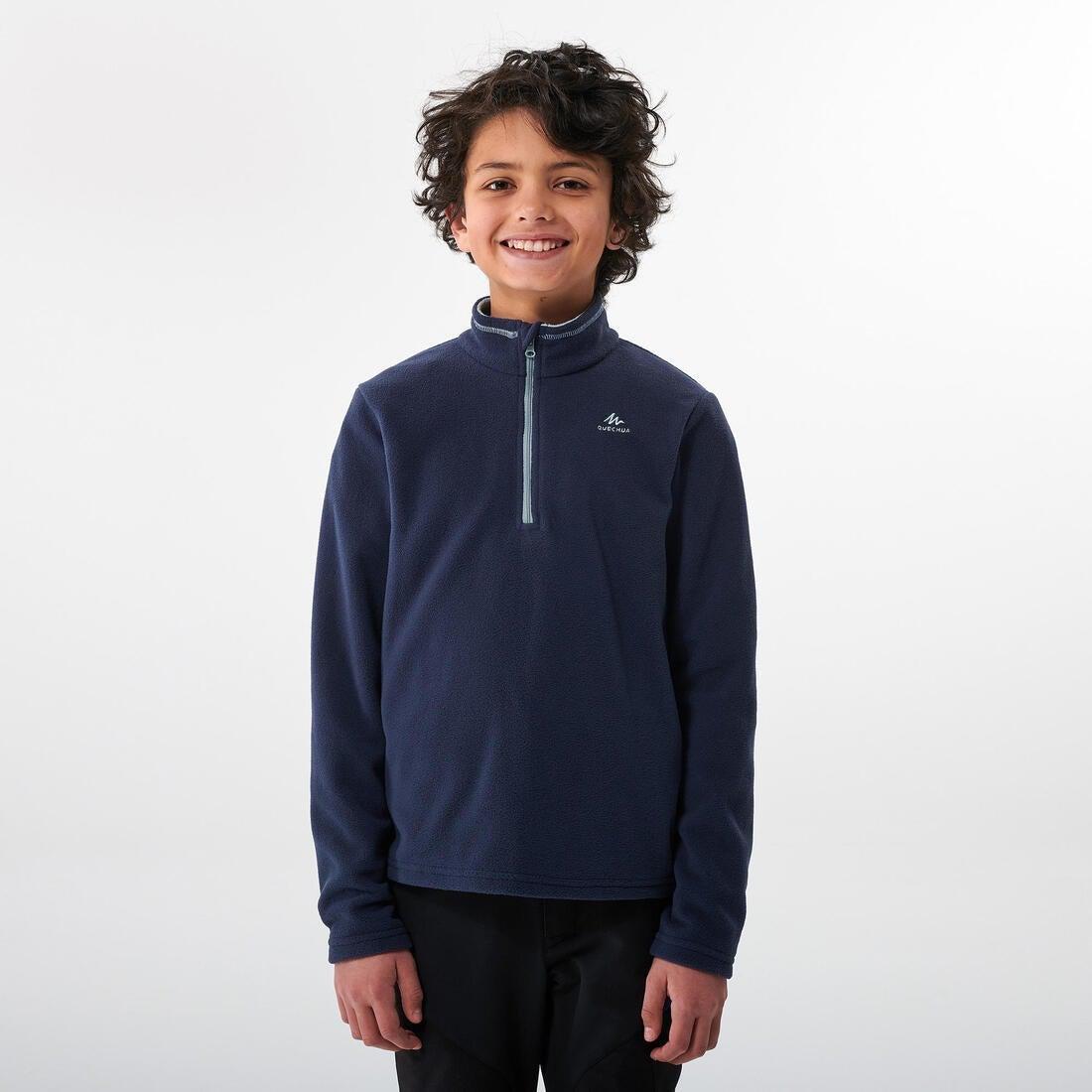 Kids Hiking Fleece Mh100  , Navy Blue, , medium