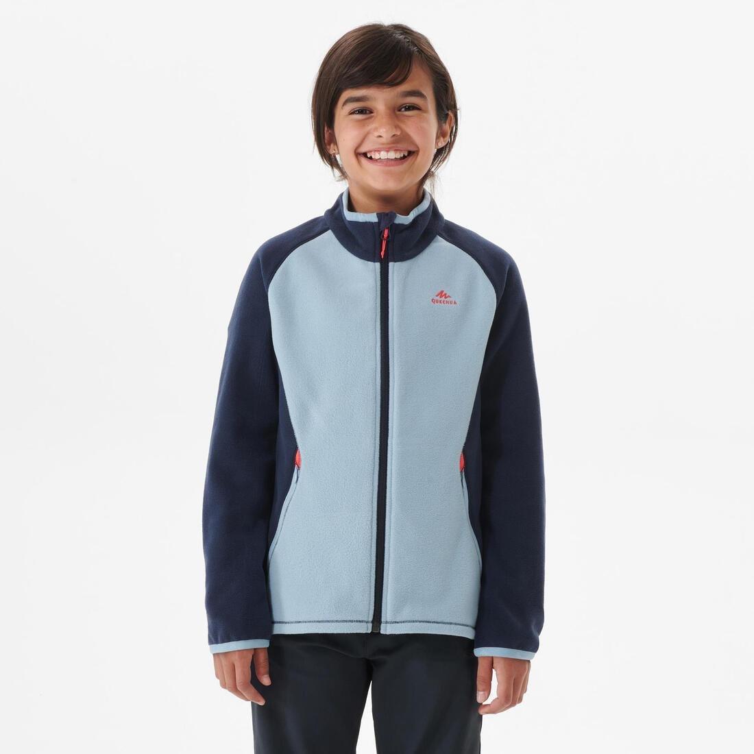 Kids Hiking Fleece Jacket Mh150, Navy Blue, No Color, medium