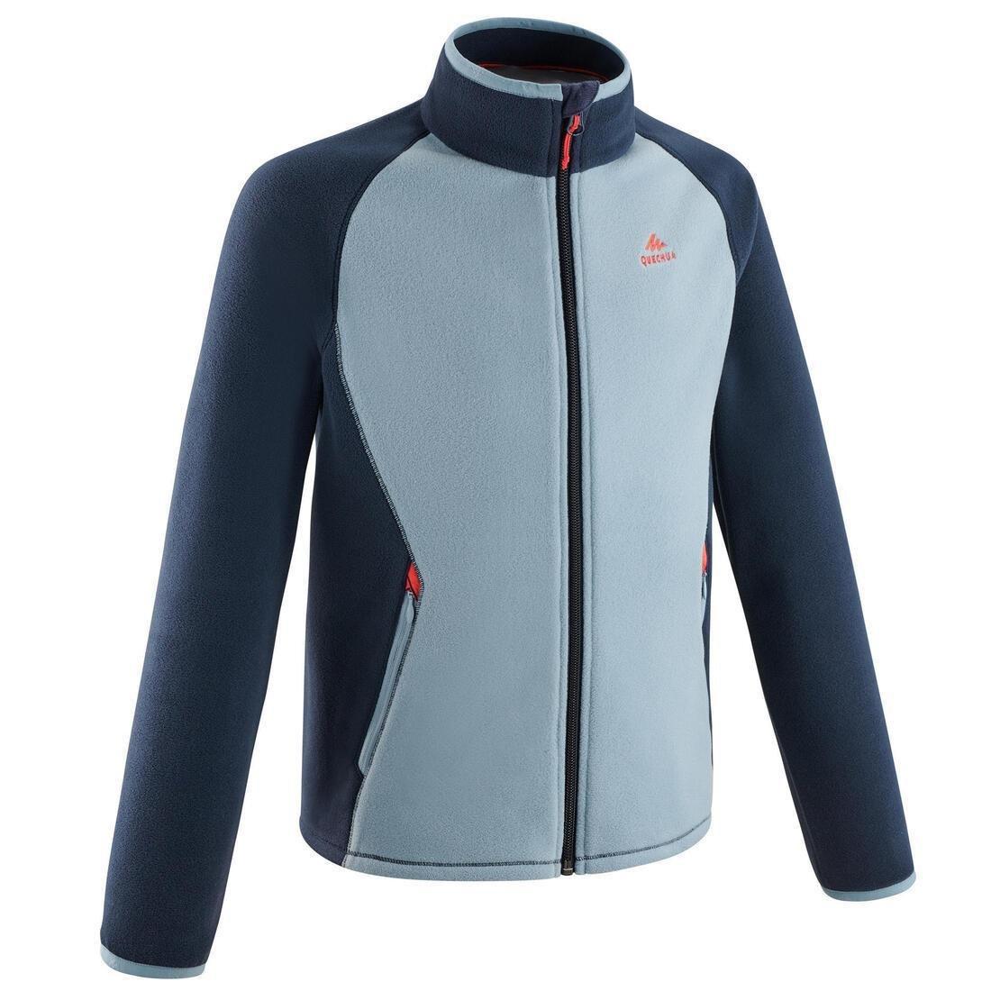 Kids Hiking Fleece Jacket Mh150, Navy Blue, No Color, medium