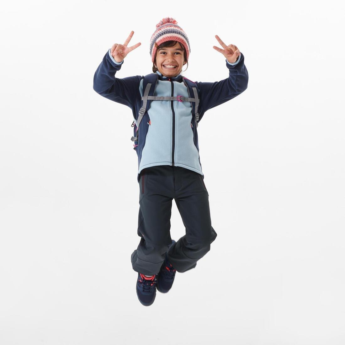 Kids Hiking Fleece Jacket Mh150, Navy Blue, No Color, medium