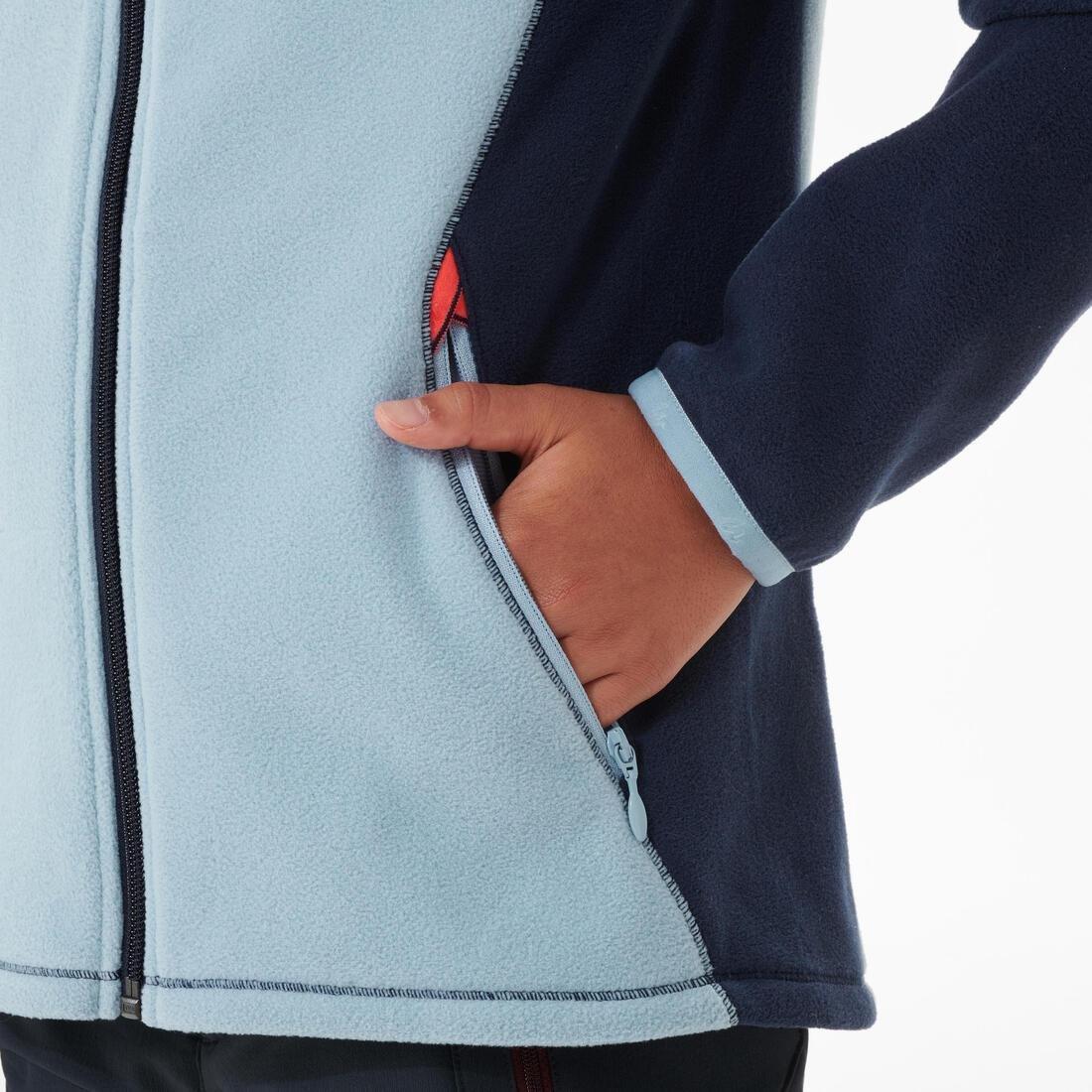 Kids Hiking Fleece Jacket Mh150, Navy Blue, No Color, large image number 11