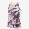 DOMYOS - Girls Breathable Synthetic Tank Top, Fluo Pale Peach