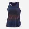 DOMYOS - Girls Breathable Synthetic Tank Top, Navy Blue