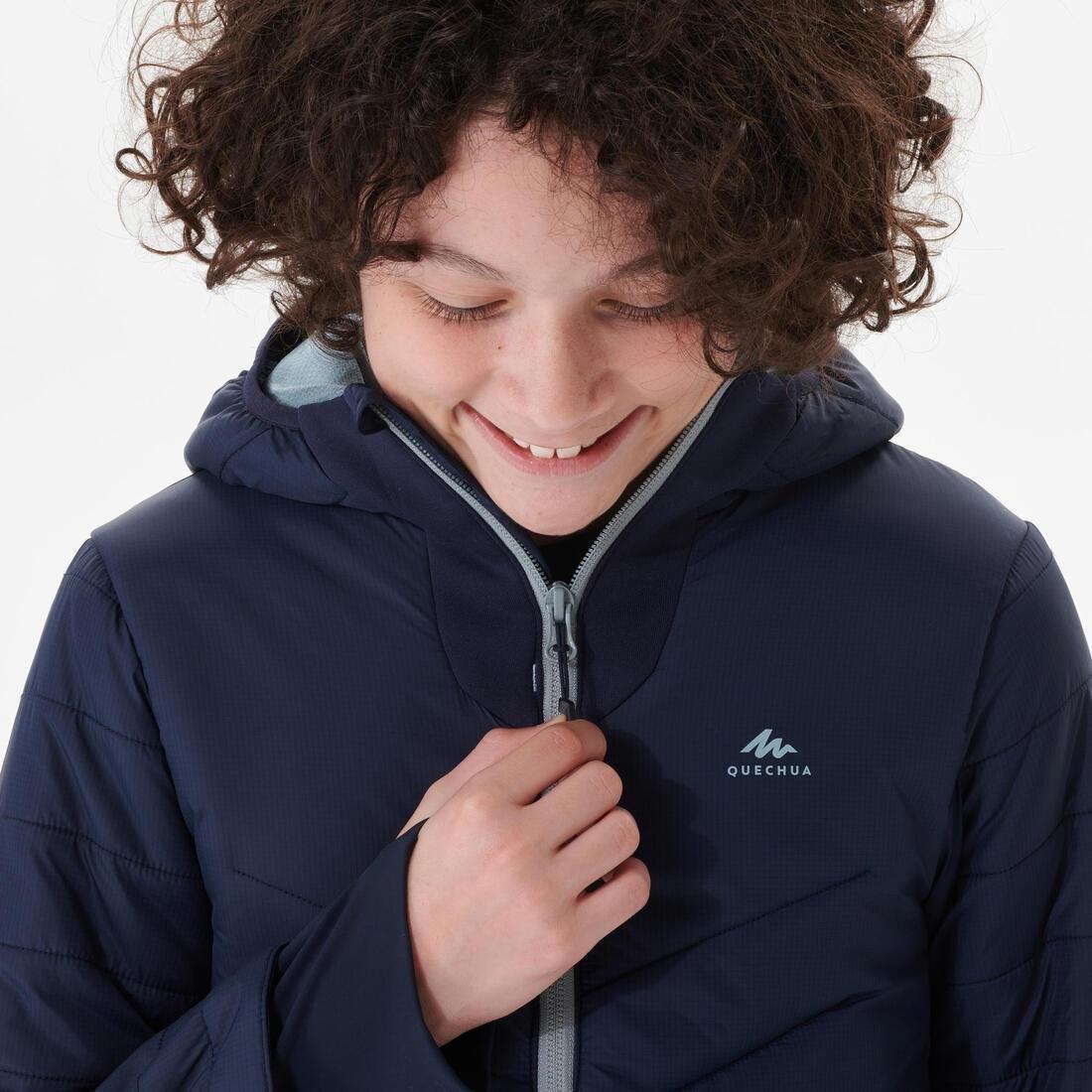 QUECHUA - Kids Padded Hiking Jacket - Hybrid - , Navy Blue