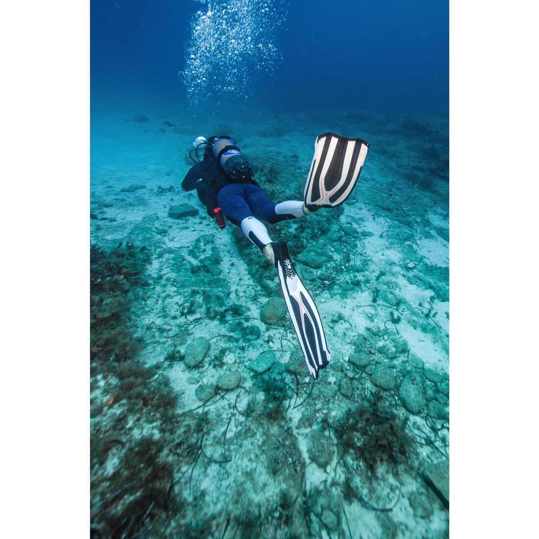 FOGGY BLUE Diving Fins - FF 500 Power White Black, , large image number 1