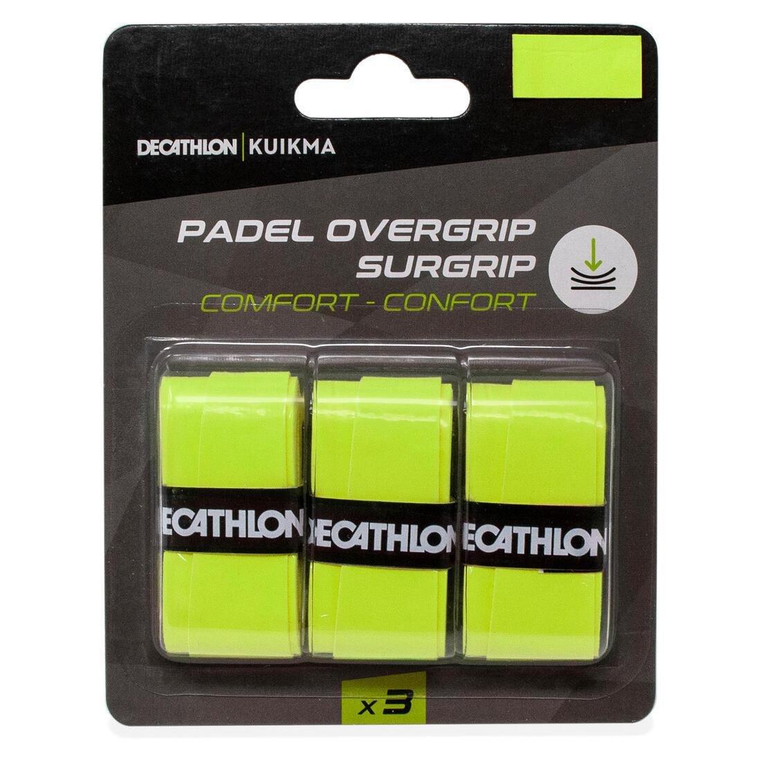 Padel Overgrip Comfort - Set Of 3, Yellow, No Color, medium