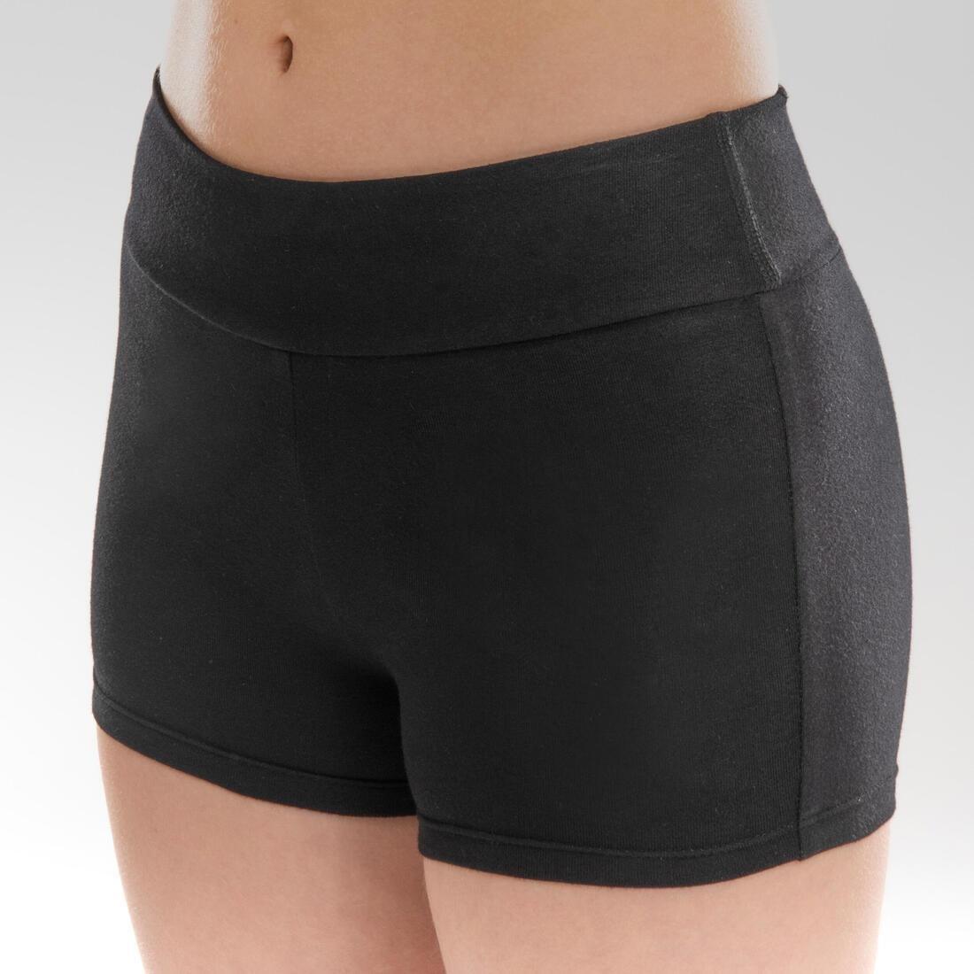 Kids Girls Modern Dance Slim High-Waisted Shorts, Black, No Color, large image number 4