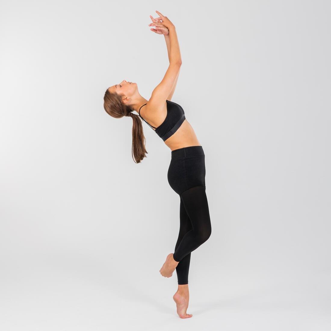 Kids Girls Modern Dance Slim High-Waisted Shorts, Black, No Color, large image number 5