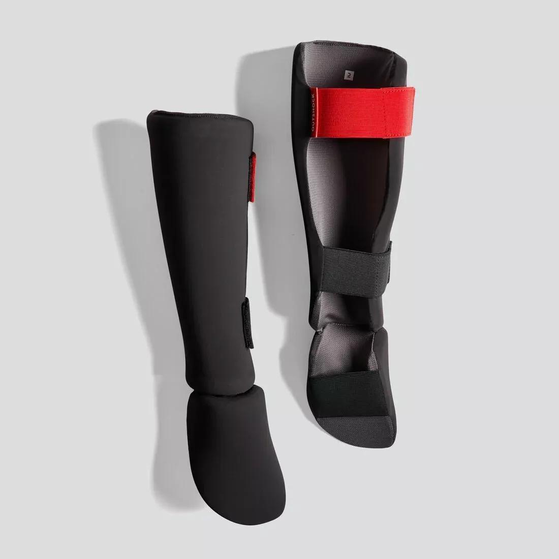 Adult Kickboxing Shin And Foot Guard100 , Black, , large image number 0