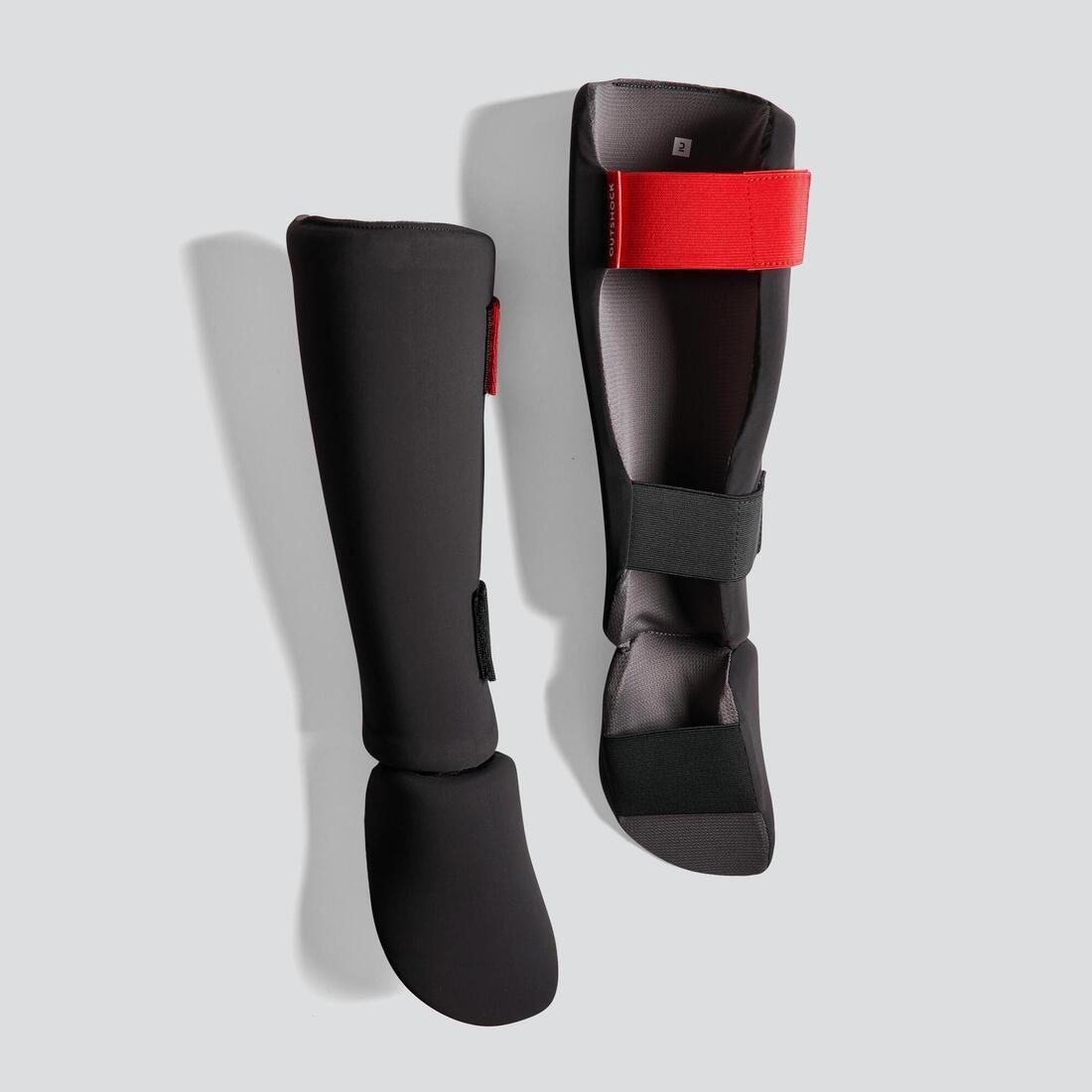 Adult Kickboxing Shin And Foot Guard100 , Black, , large image number 1