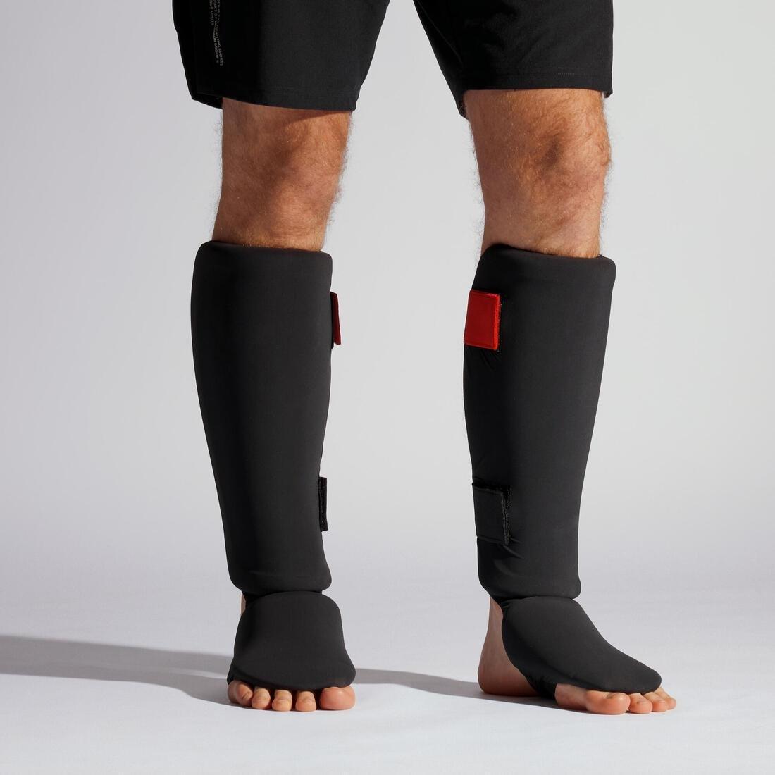 Adult Kickboxing Shin And Foot Guard100 , Black, , large image number 8