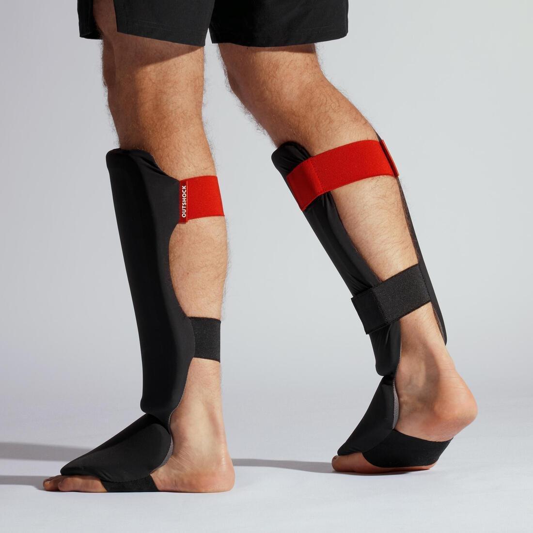 Adult Kickboxing Shin And Foot Guard100 , Black, , large image number 9