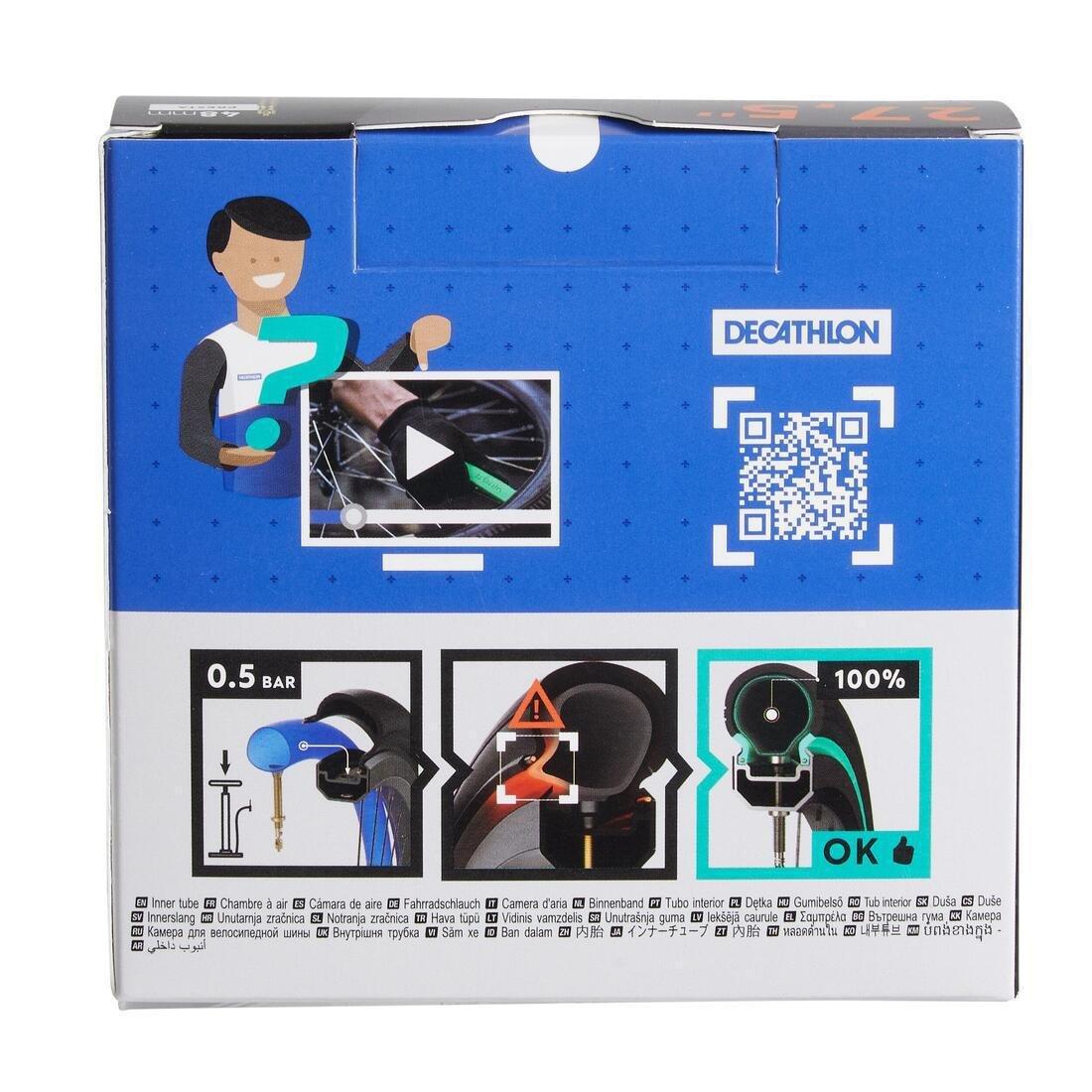 DEFAULT 27.5 x 1.90/2.50 Self-Sealing 48 mm Presta Valve Inner Tube, No Color, large image number 4