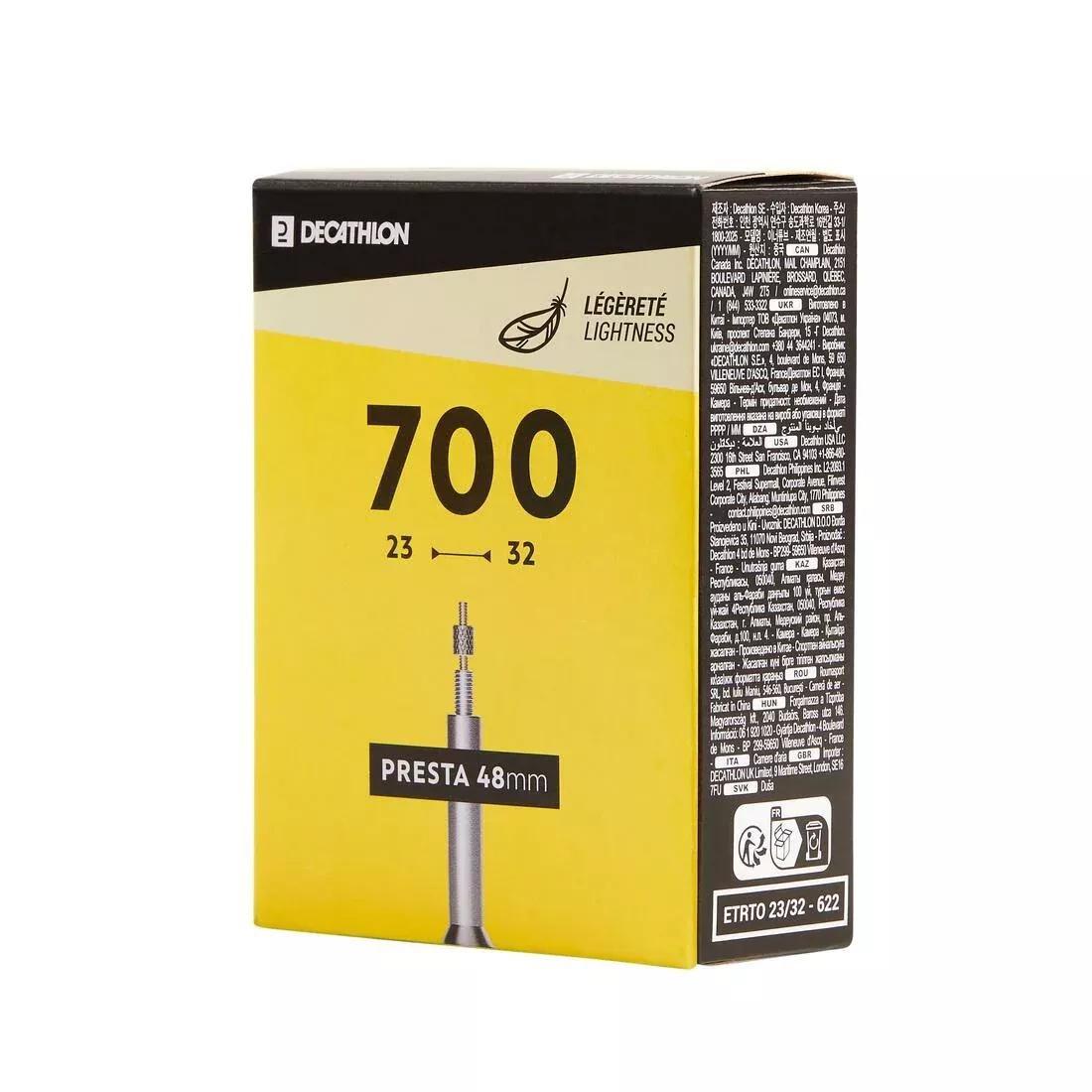 Road Inner Tube 700x23-32 Presta 48 Light, No Color, medium